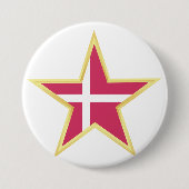 Denmark National Flag Star Shape 缶バッジ (正面)