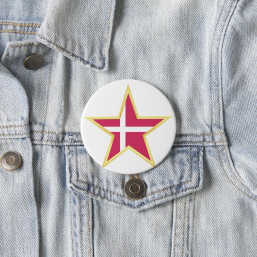 Denmark National Flag Star Shape 缶バッジ (インサイチュ)