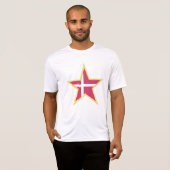Denmark National Flag Star Shape Tシャツ (正面フル)