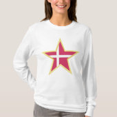 Denmark National Flag Star Shape Tシャツ (正面)