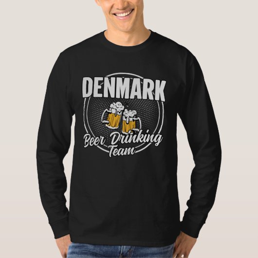 Denmark Squad Ale  Danes Beer Drinking Team Tシャツ (正面)