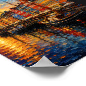 Denmark: Sunset Glow Nyhavn Harbor Art Souvenir ポスター (角)