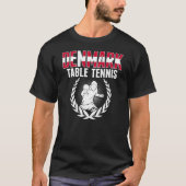 Denmark Table Tennis  Danish Ping Pong Team Suppor Tシャツ (正面)