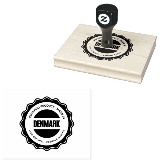 DENMARK Text Made In Certified Premium Quality Ink ラバースタンプ (押印)