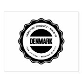 DENMARK Text Made In Certified Premium Quality Ink ラバースタンプ (インプリント)