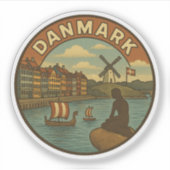 Denmark Travel Vintage シール (正面)