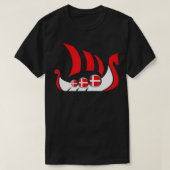 Denmark Viking Ship Danish Flag Dragon Boat Tシャツ (デザイン正面)