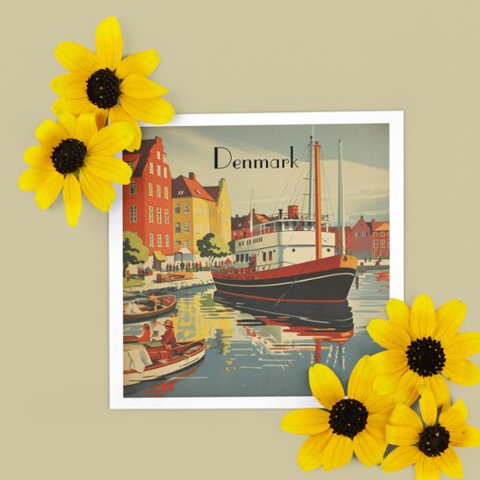 Denmark Vintage Travel Posterカスタマイズ