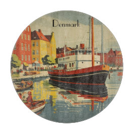 Denmark Vintage Travel Posterカスタマイズ カッティングボード