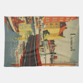 Denmark Vintage Travel Posterカスタマイズ キッチンタオル (横)