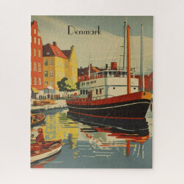 Denmark Vintage Travel Posterカスタマイズ ジグソーパズル