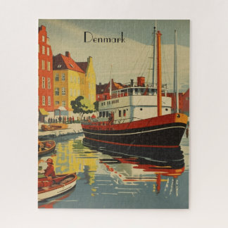 Denmark Vintage Travel Posterカスタマイズ ジグソーパズル