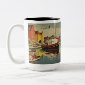 Denmark Vintage Travel Posterカスタマイズ ツートーンマグカップ (左)