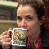 Denmark Vintage Travel Posterカスタマイズ ツートーンマグカップ