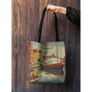 Denmark Vintage Travel Posterカスタマイズ トートバッグ