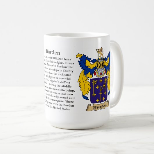"Denney"の"Denney家紋""Denneyの紋章付き外衣 コーヒーマグカップ (正面右)