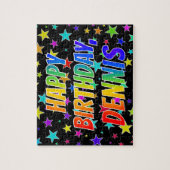 "DENNIS"名、おもしろい"ハッピーバースデー" ジグソーパズル (縦)