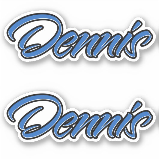 Dennis Name blue Aufkleber Sticker Stickerset シール (正面)