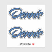 Dennis Name blue Aufkleber Sticker Stickerset シール (シート)