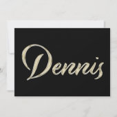 Dennis Name white gold Handwriting Karte カード (正面)