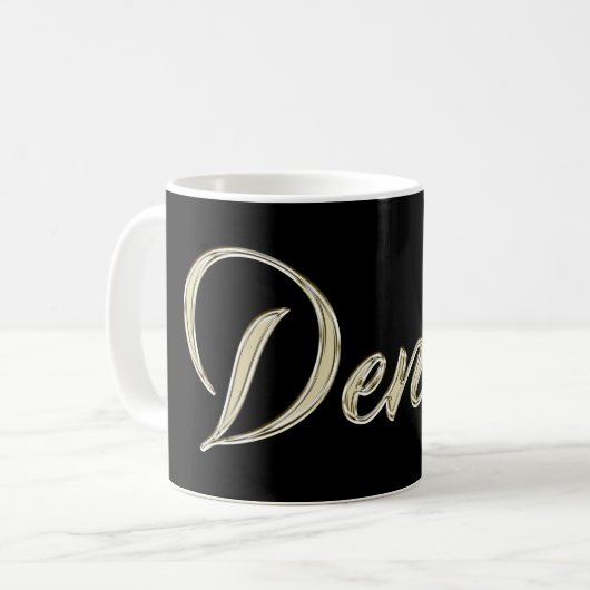 Dennis Name whitegold Tasse Teetasse Kaffeetasse コーヒーマグカップ (正面左)