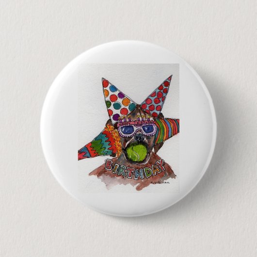 Dennis Rodmanボクサー水彩画絵画BD 缶バッジ (正面)