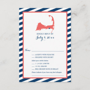 Dennisportのケープコッド 結婚RSVP 出欠カード