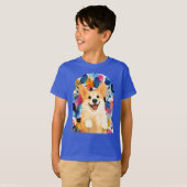 DENNY コーギー - ArtMuseコレクション ユース Tシャツ (正面フル)