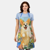 DENNY da Corgi オールオーバープリントエプロン エプロン (着用した状態)