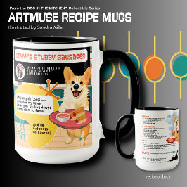 DENNY'S STUBBY SAUSAGES Corgi Art Muse Recipe  マグカップ