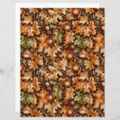 Dense Fall Foliage of Acorns and Oak Leaves Paper (正面/裏面)