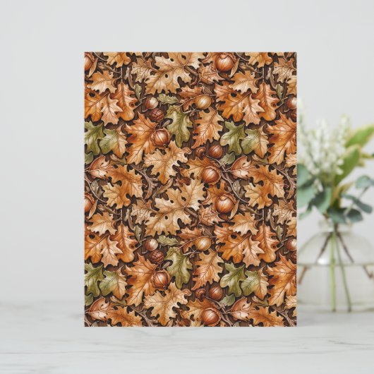 Dense Fall Foliage of Acorns and Oak Leaves Paper (スタンド正面)
