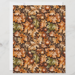 Dense Fall Foliage of Acorns and Oak Leaves Paper
