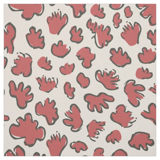 Dense Organic Terrazzo | Abstract Faded Rust Red ファブリック (見本)