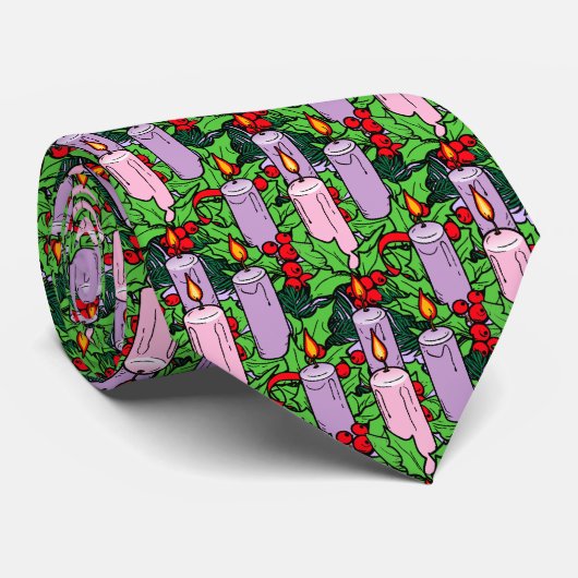 Dense Overall Pattern of Advent Candles ネクタイ (ロール)