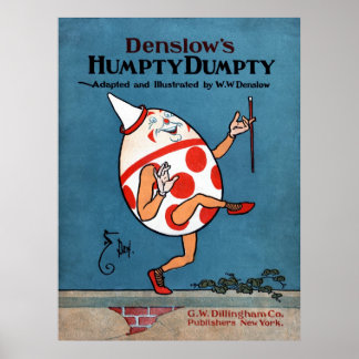 Denslow's Humpty Dumpty Book Cover Canvas Print 30 ポスター