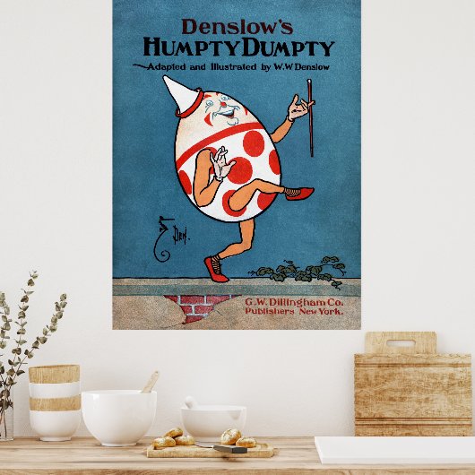 Denslow's Humpty Dumpty Book Cover Poster on Canva ポスター (キッチン)