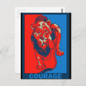 Denslow's Wizard of Oz:：勇気 ポストカード (正面/裏面)