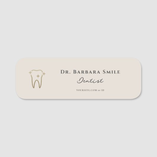 Dental Aesthetic Dentist Sand Beige 名札 (正面)