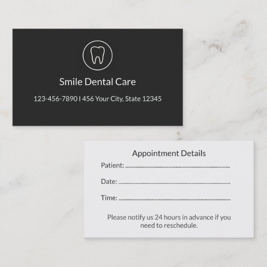 Dental Appointment Card for Medical Clinics 予約カード (正面/裏面)