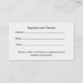 Dental Appointment Card for Medical Clinics 予約カード (裏面)
