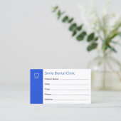 Dental Appointment Cards Dentist Office Blue 予約カード (スタンド正面)