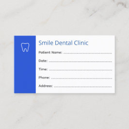 Dental Appointment Cards Dentist Office Blue 予約カード