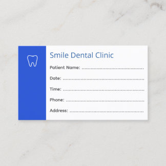 Dental Appointment Cards Dentist Office Blue 予約カード
