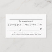 Dental Appointment Reminder 名刺 (裏面)