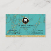 Dental Appointment Trendy Turquoise Marble Dentist 予約カード (正面)