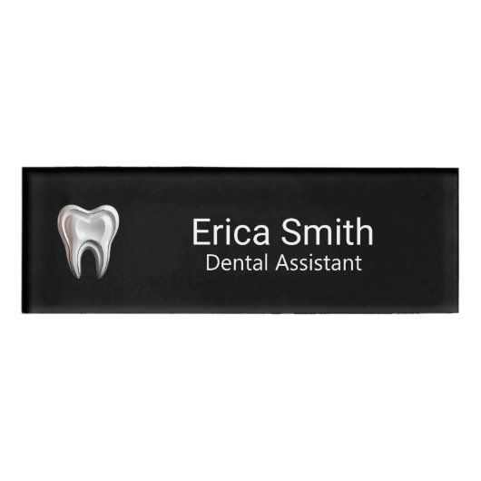 Dental Assistance Dentist Tooth Logo 名札 (正面)