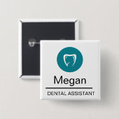 Dental Assistant Custom Tooth Logo 缶バッジ (正面&裏面)