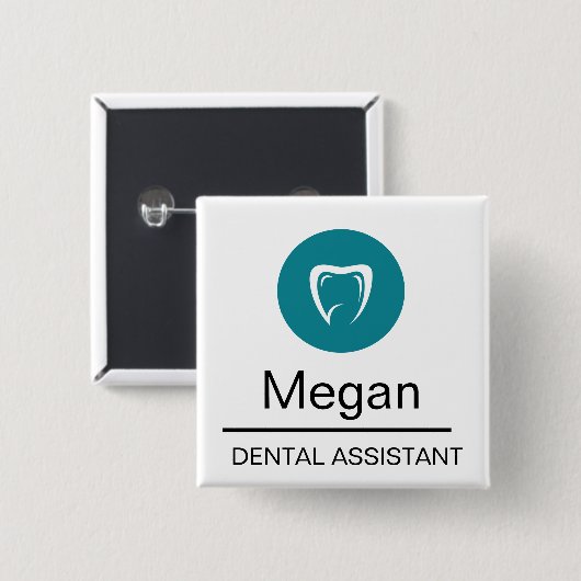 Dental Assistant Custom Tooth Logo 缶バッジ (正面&裏面)