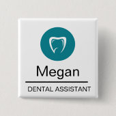 Dental Assistant Custom Tooth Logo 缶バッジ (正面)